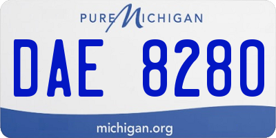 MI license plate DAE8280