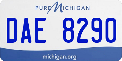 MI license plate DAE8290
