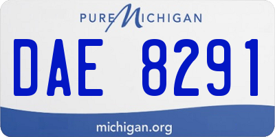 MI license plate DAE8291