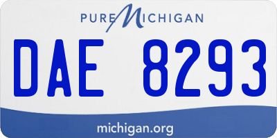 MI license plate DAE8293