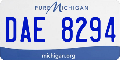 MI license plate DAE8294
