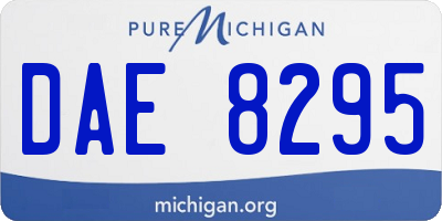 MI license plate DAE8295