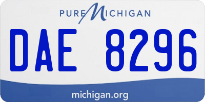 MI license plate DAE8296