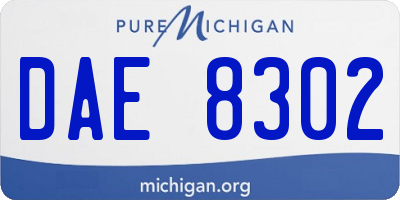 MI license plate DAE8302