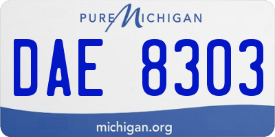 MI license plate DAE8303
