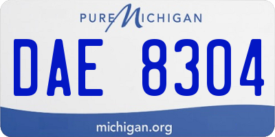 MI license plate DAE8304