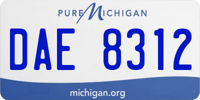MI license plate DAE8312
