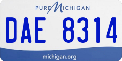 MI license plate DAE8314