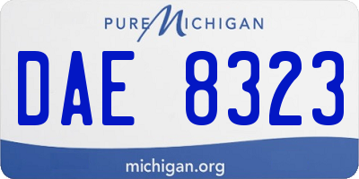MI license plate DAE8323
