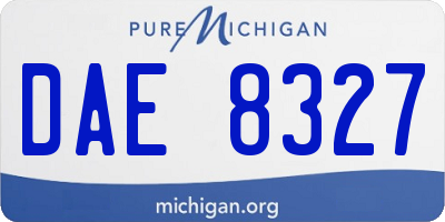 MI license plate DAE8327