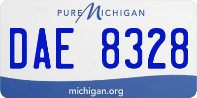 MI license plate DAE8328