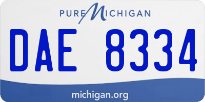MI license plate DAE8334