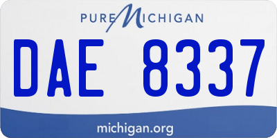 MI license plate DAE8337