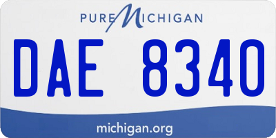 MI license plate DAE8340