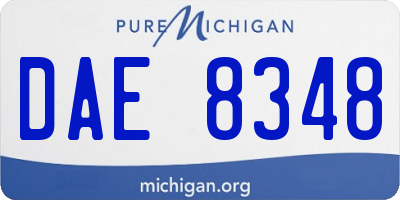 MI license plate DAE8348