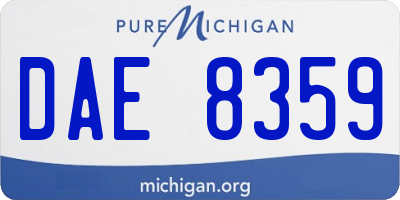 MI license plate DAE8359