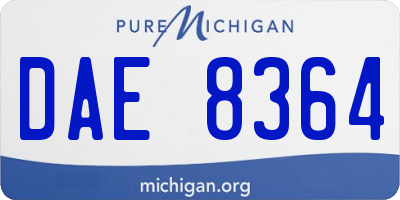 MI license plate DAE8364