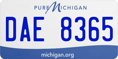 MI license plate DAE8365