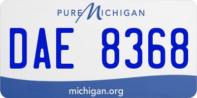 MI license plate DAE8368