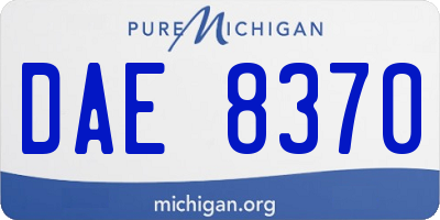 MI license plate DAE8370