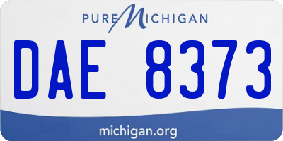 MI license plate DAE8373