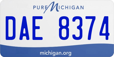 MI license plate DAE8374