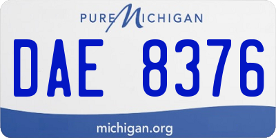 MI license plate DAE8376