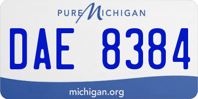 MI license plate DAE8384