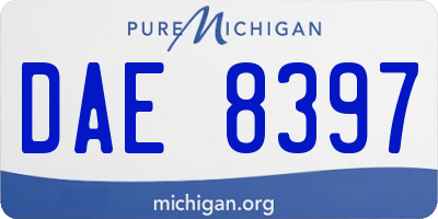 MI license plate DAE8397