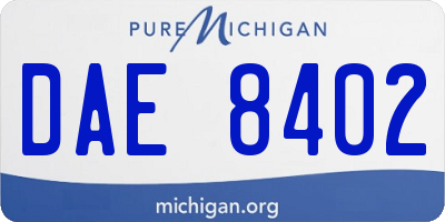 MI license plate DAE8402