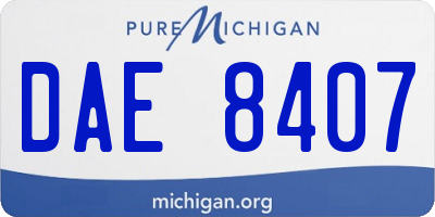 MI license plate DAE8407