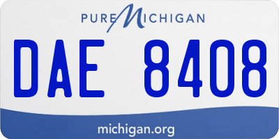 MI license plate DAE8408