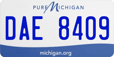 MI license plate DAE8409