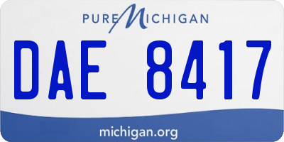 MI license plate DAE8417