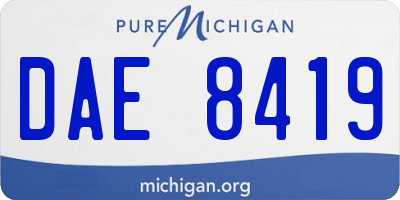 MI license plate DAE8419