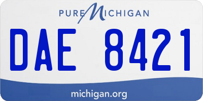 MI license plate DAE8421