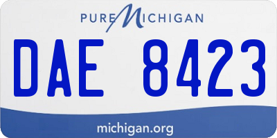MI license plate DAE8423
