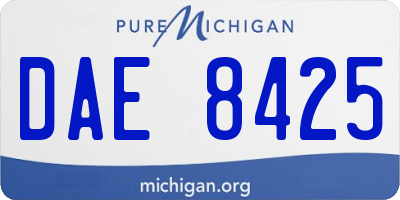 MI license plate DAE8425