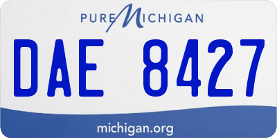 MI license plate DAE8427