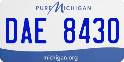 MI license plate DAE8430