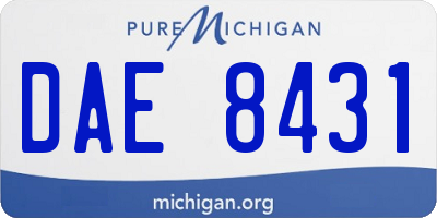 MI license plate DAE8431