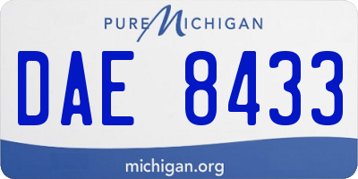 MI license plate DAE8433