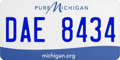 MI license plate DAE8434
