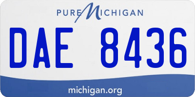 MI license plate DAE8436