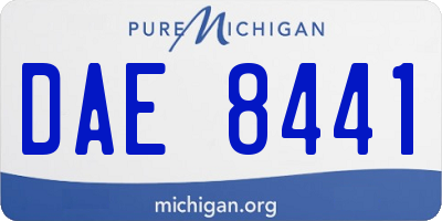 MI license plate DAE8441