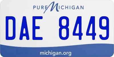 MI license plate DAE8449