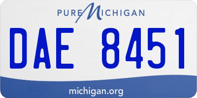 MI license plate DAE8451