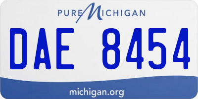 MI license plate DAE8454