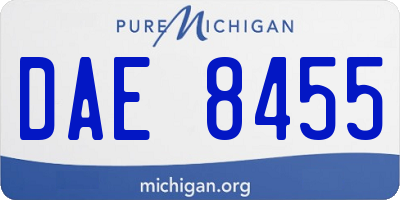 MI license plate DAE8455