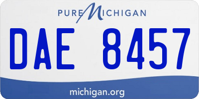 MI license plate DAE8457